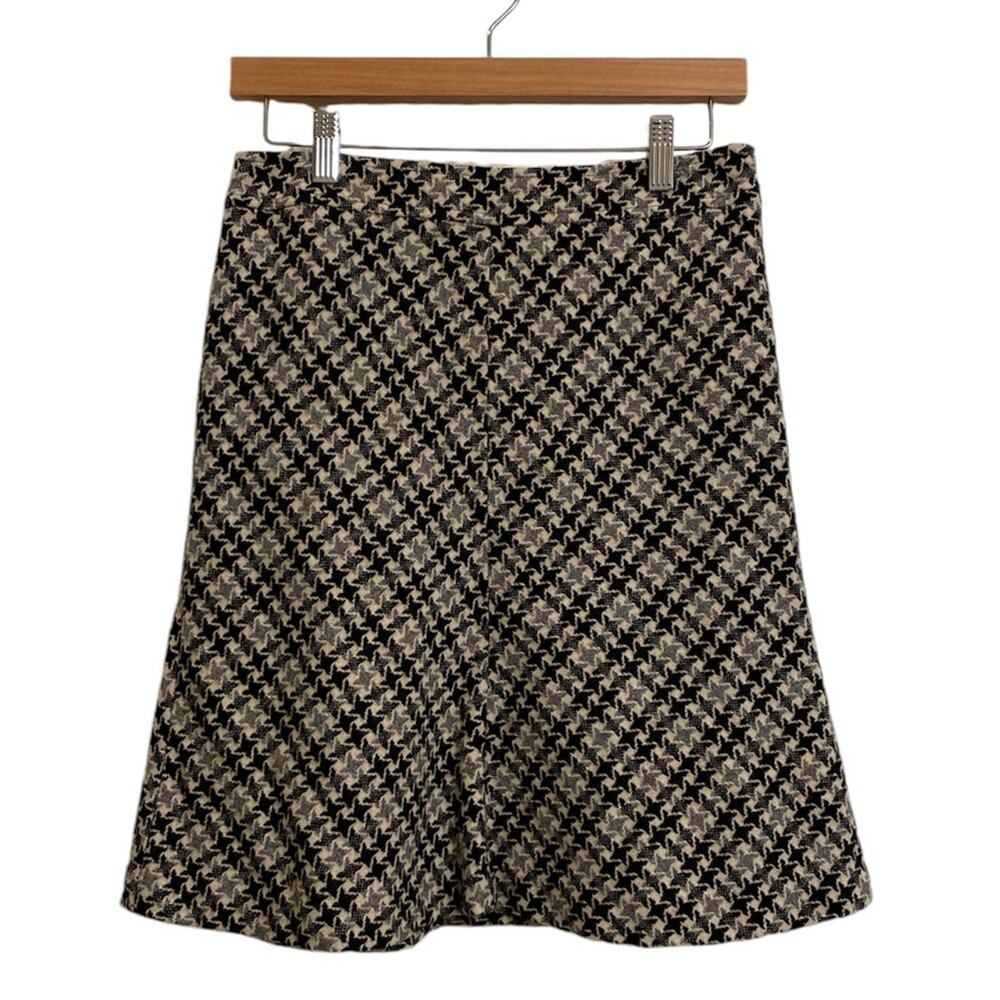LOFT Wool Blend Herringbone Knee Length Skirt Size 4P